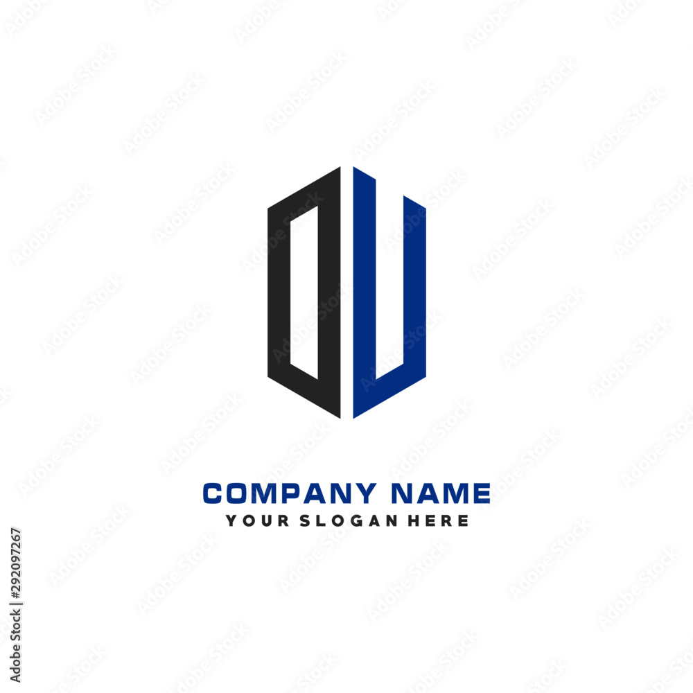 DU Initial Letter Logo Hexagonal Design, initial logo for business, DU Initial Letter Logo Hexagonal Design, initial logo for business,