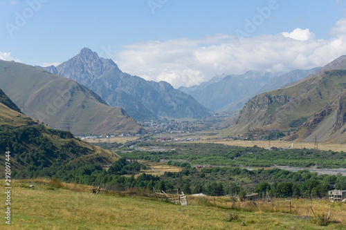 Wallpaper Mural Georgia. Landscape of Stepantsminda village near Kazbeg mountain. Georgian tourist place. Torontodigital.ca