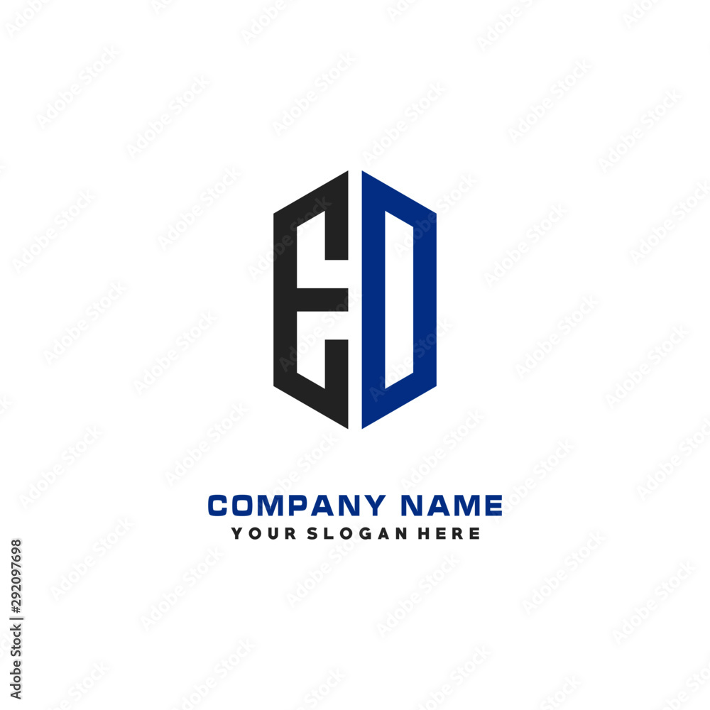 EO Initial Letter Logo Hexagonal Design, initial logo for business,