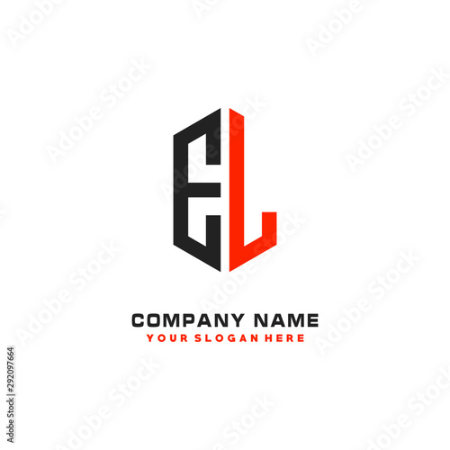 EL Initial Letter Logo Hexagonal Design, initial logo for business,
