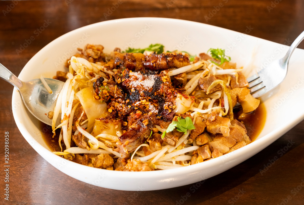 Chinese traditional tube noodles on a wooden table Chinese traditional tube noodles on a wooden table