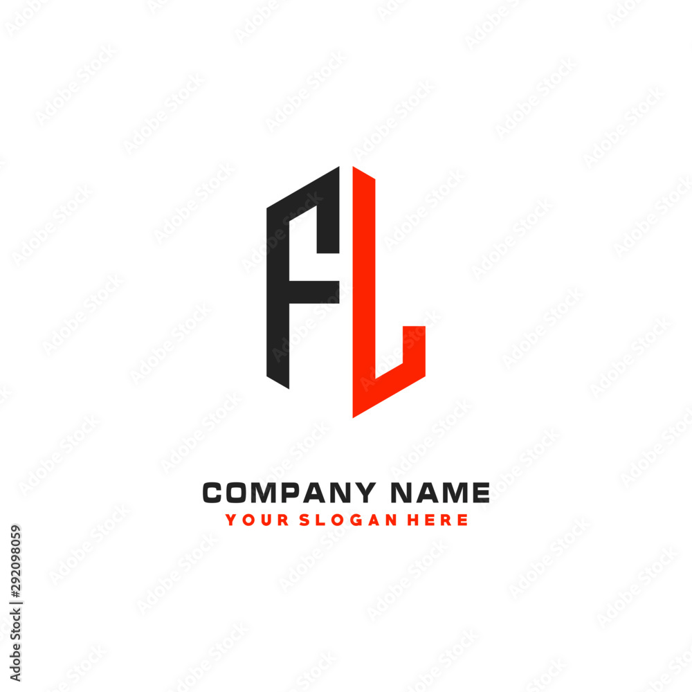 FL Initial Letter Logo Hexagonal Design, initial logo for business, FL Initial Letter Logo Hexagonal Design, initial logo for business,