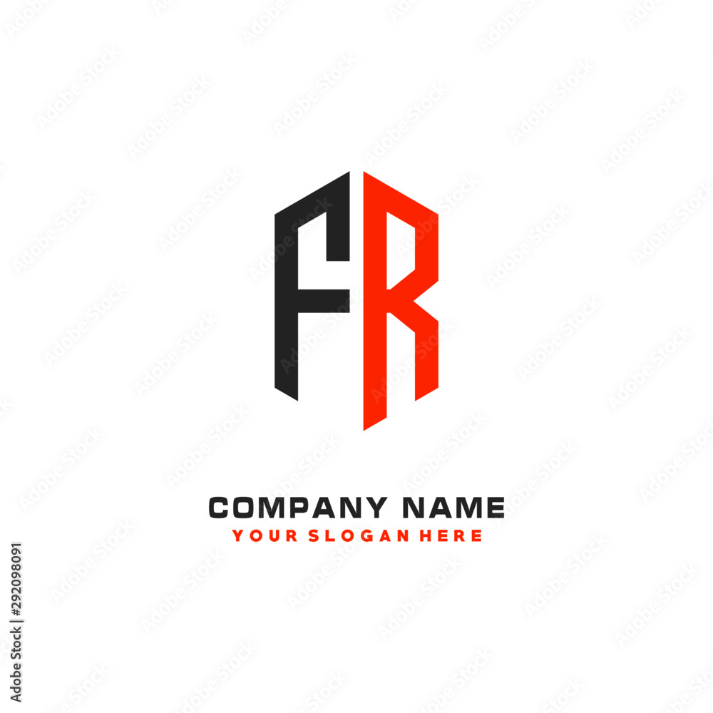 FR Initial Letter Logo Hexagonal Design, initial logo for business, FR Initial Letter Logo Hexagonal Design, initial logo for business,