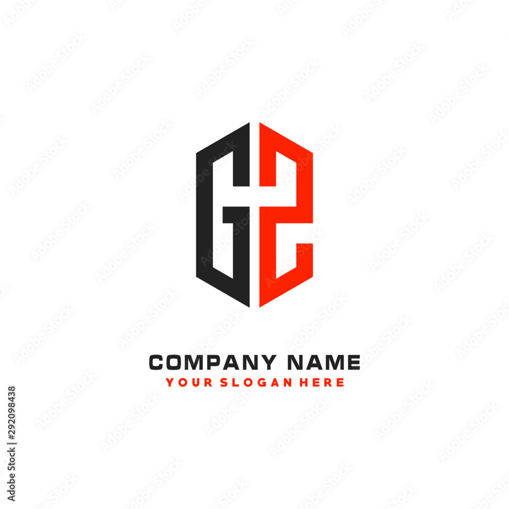 Obraz premium GZ Initial Letter Logo Hexagonal Design, initial logo for business,
