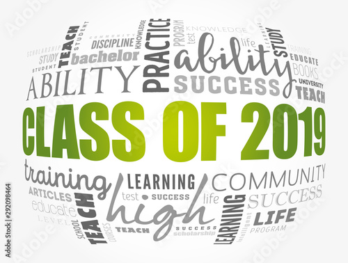 CLASS OF 2019 word cloud collage, education concept background