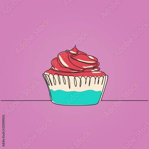 Cupcake one continuous line...