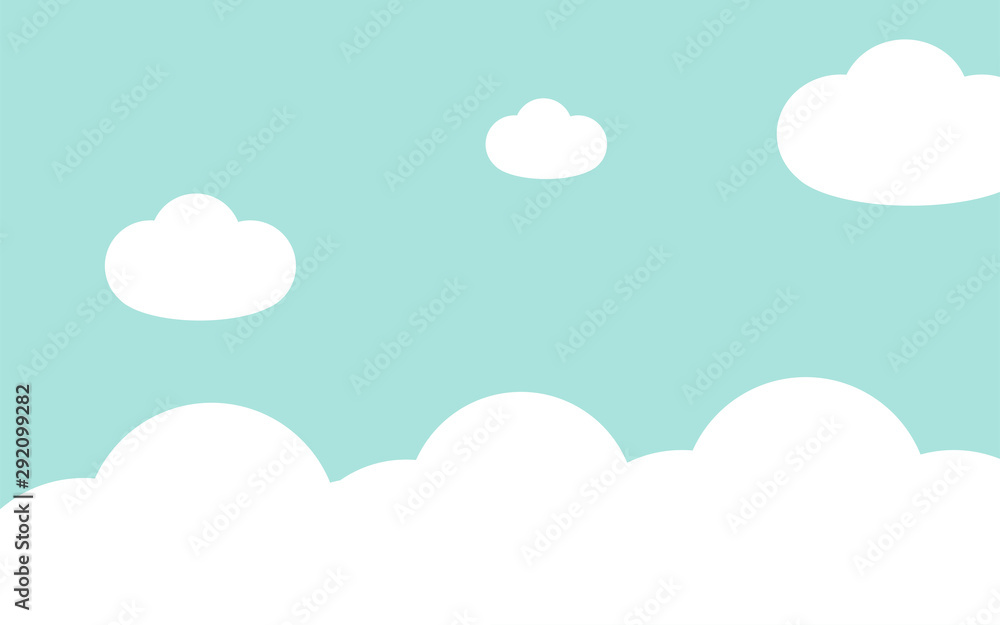 Sky background with clouds, vector illustration