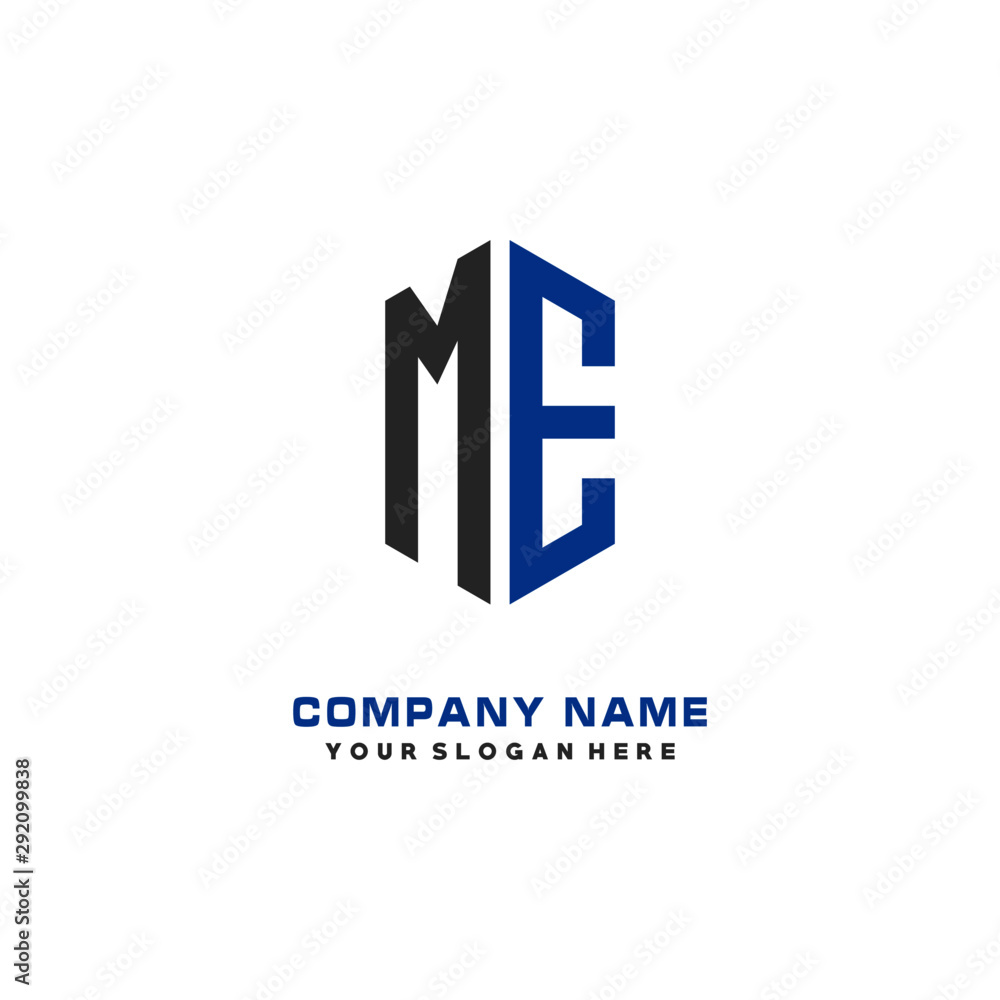 ME Initial Letter Logo Hexagonal Design, initial logo for business, ME Initial Letter Logo Hexagonal Design, initial logo for business,
