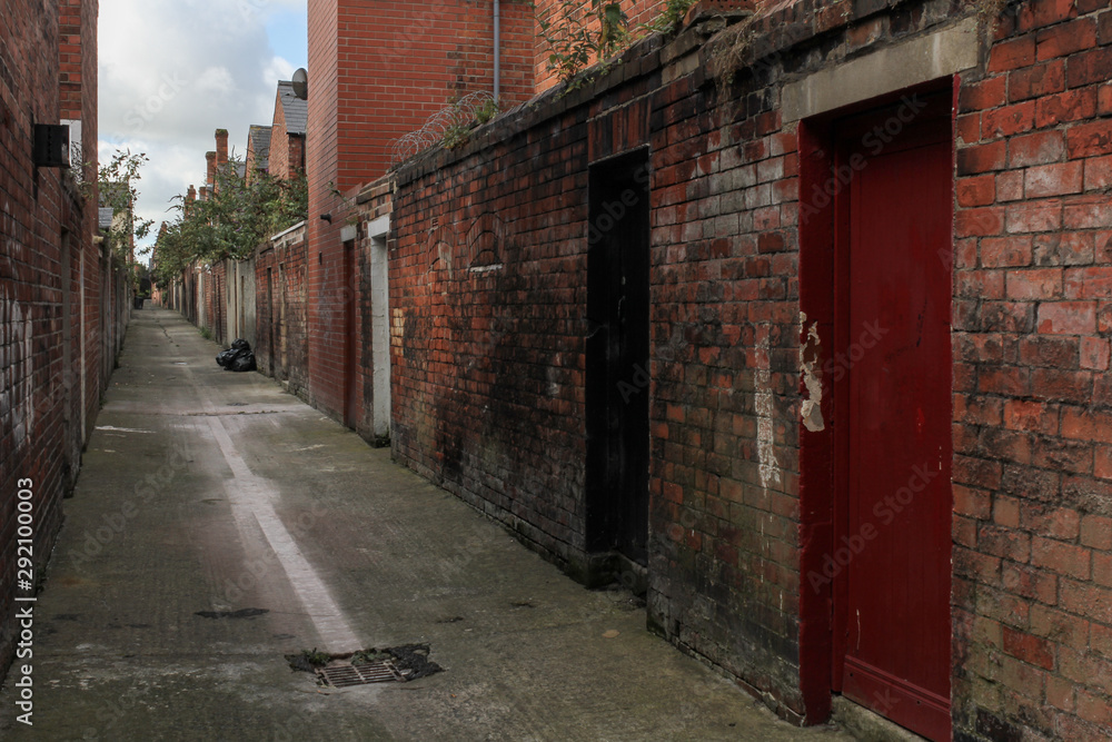 Dublin old street ireland narrow with bricks