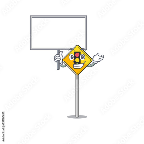 Bring board traffic light ahead on the cartoon