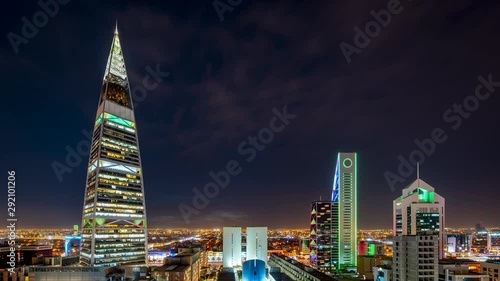 Saudi Arabia Riyadh landscape TimeLapse , Riyadh Time Lapse – Saudi Arabia Al Faisaliah Tower , Faisaliah - Riyadh Skyline , AlFaisaliah - Riyadh at Night / Sunset - Daylight to Sunset, 2030 Vision photo