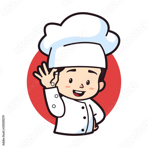Cute chibi pouring secret ingredients, logo mascot illustration