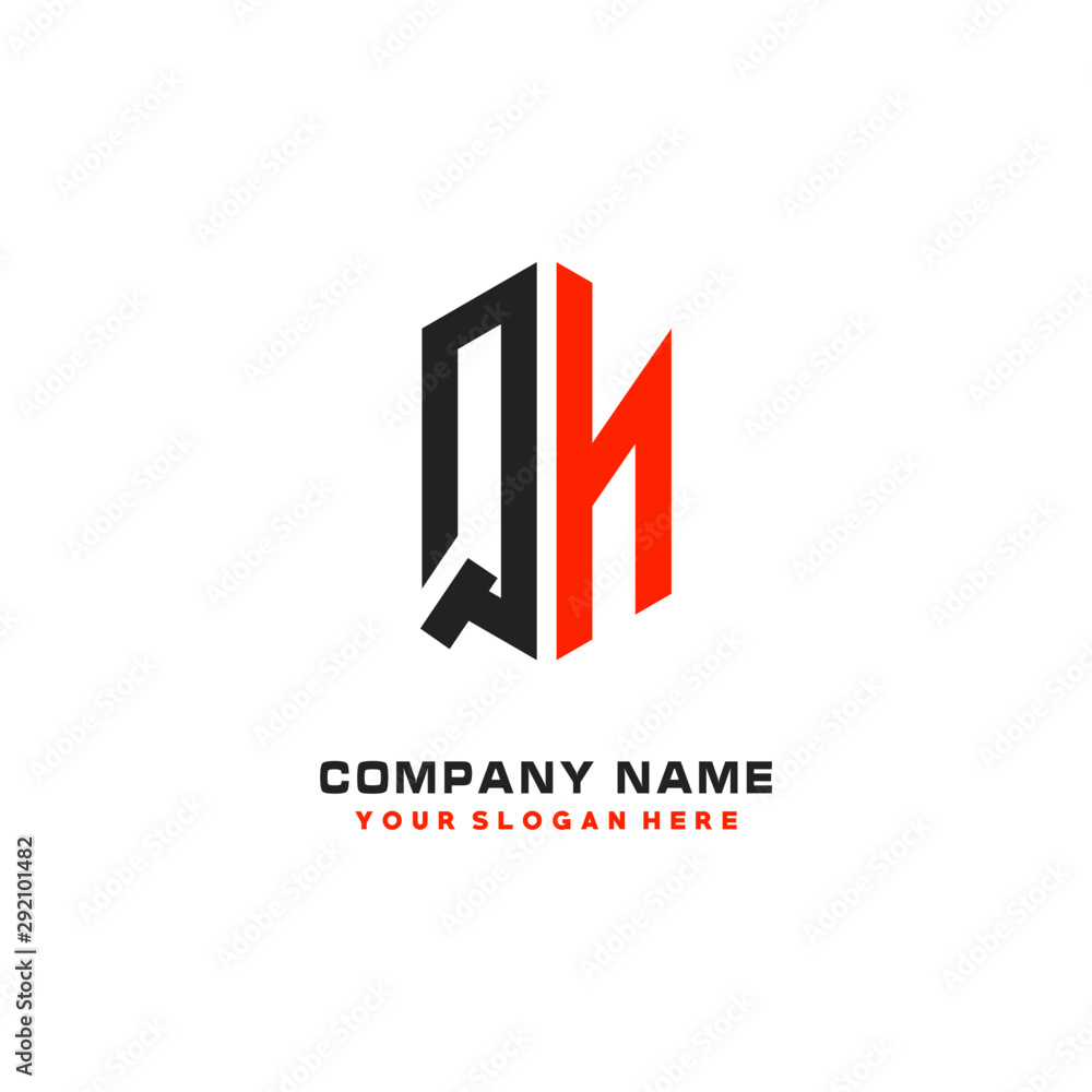 Fototapeta premium QN Initial Letter Logo Hexagonal Design, initial logo for business,