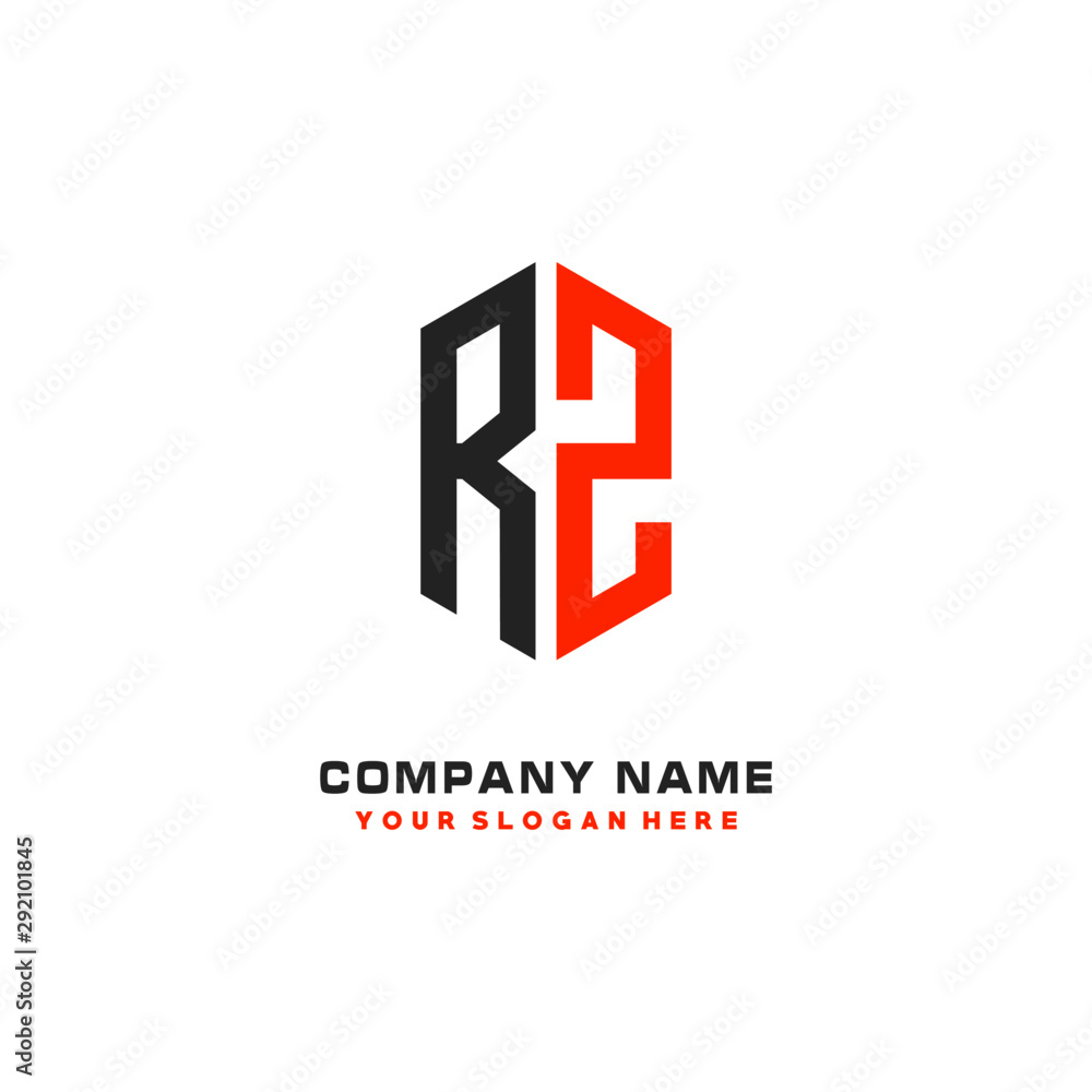 Obraz premium RZ Initial Letter Logo Hexagonal Design, initial logo for business,