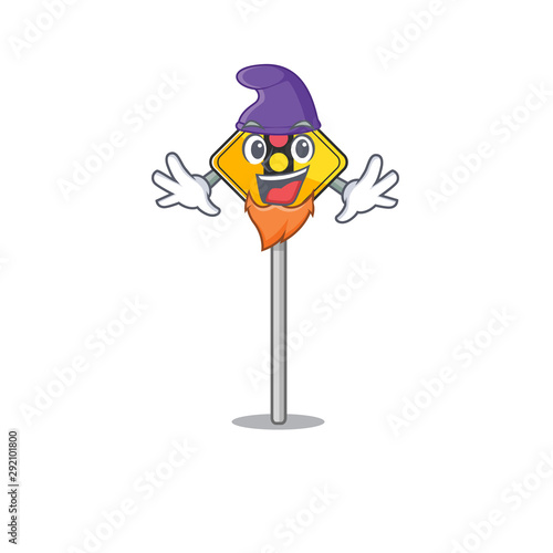 Elf traffic light ahead on the cartoon