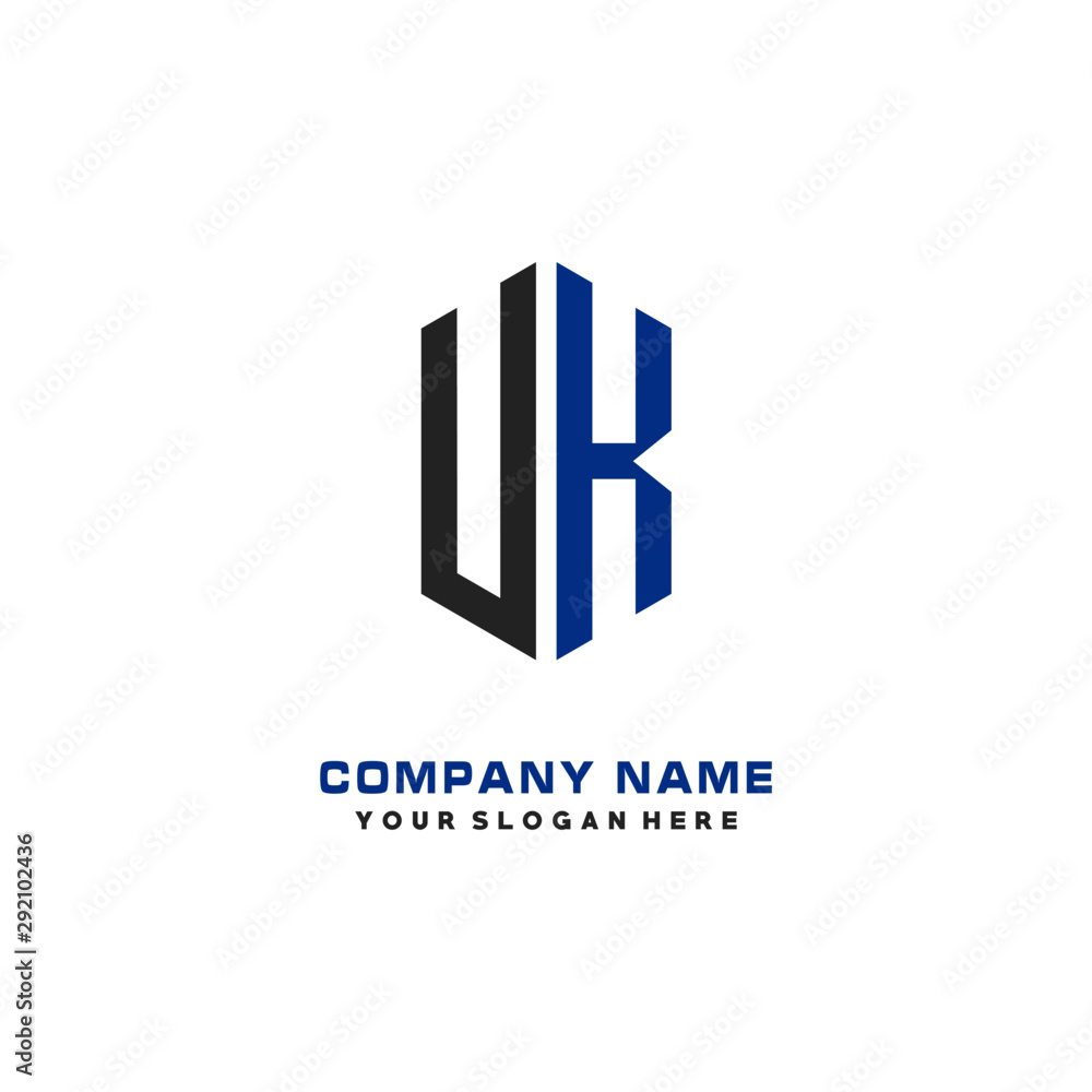 UK Initial Letter Logo Hexagonal Design, initial logo for business, UK Initial Letter Logo Hexagonal Design, initial logo for business,