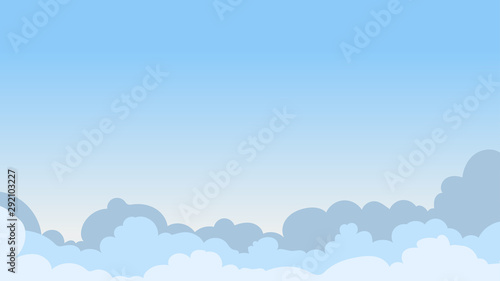 Landscape blue sky and white clouds on sunny day.Sky and cloud background.cartoon sky concetp.Vector illustration