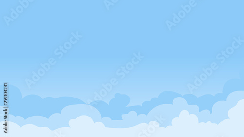 Landscape blue sky and white clouds on sunny day.Sky and cloud background.cartoon sky concetp.Vector illustration