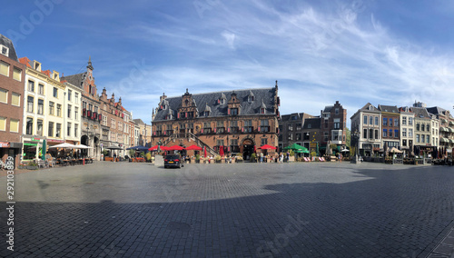 Panorama from the old town market of Nijmegen photo