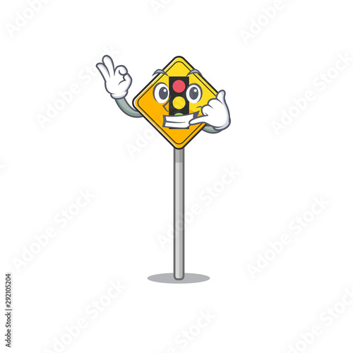 Call me traffic light ahead on roadside characters