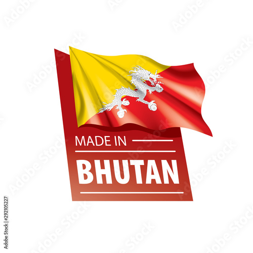 Bhutan flag, vector illustration on a white background
