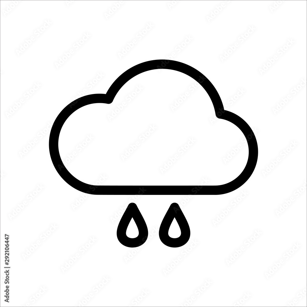 Rain icon. Symbol of Weather icon with trendy flat line style icon for web, logo, app, UI design. isolated on white background. vector illustration eps 10 Rain icon. Symbol of Weather icon with trendy flat line style icon for web, logo, app, UI design. isolated on white background. vector illustration eps 10