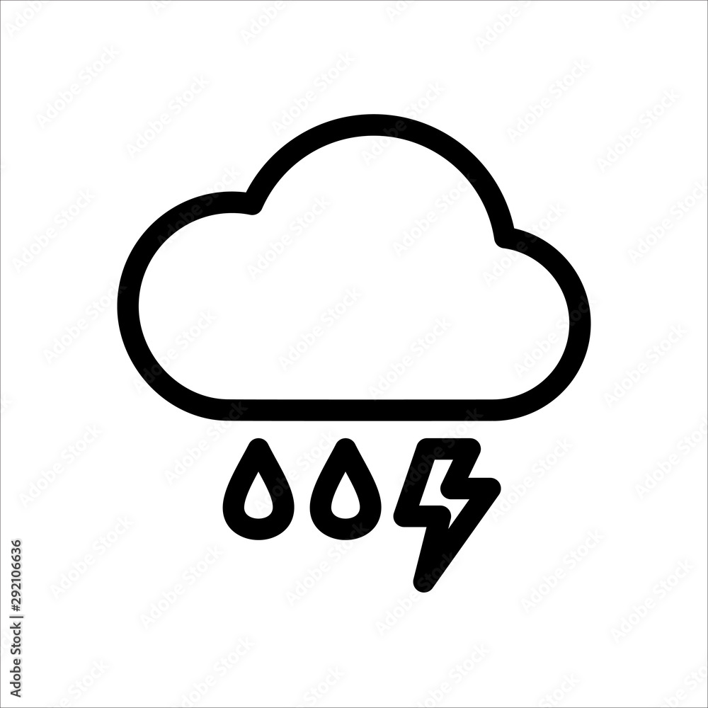 Rain icon. Symbol of Weather icon with trendy flat line style icon for web, logo, app, UI design. isolated on white background. vector illustration eps 10 Rain icon. Symbol of Weather icon with trendy flat line style icon for web, logo, app, UI design. isolated on white background. vector illustration eps 10