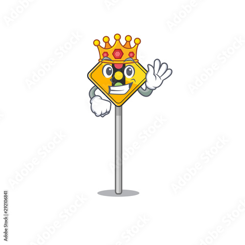 King traffic light ahead on roadside characters