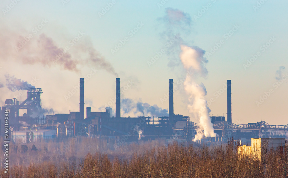 Smoke from the pipes of a metallurgical plant