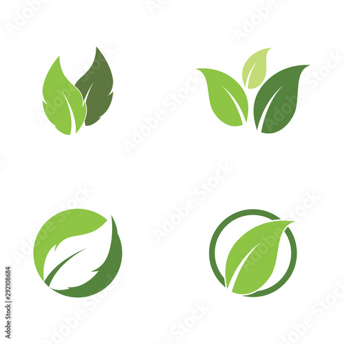 Logos of green Tree leaf ecology nature element