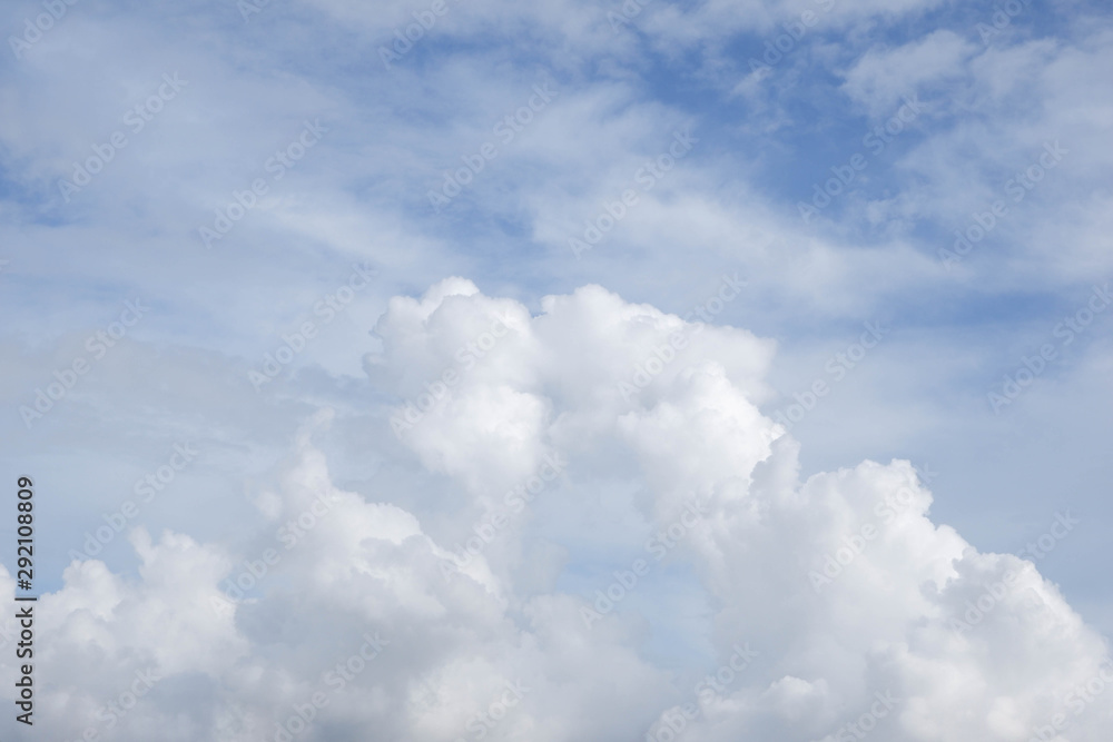 The blue sky and clouds together
