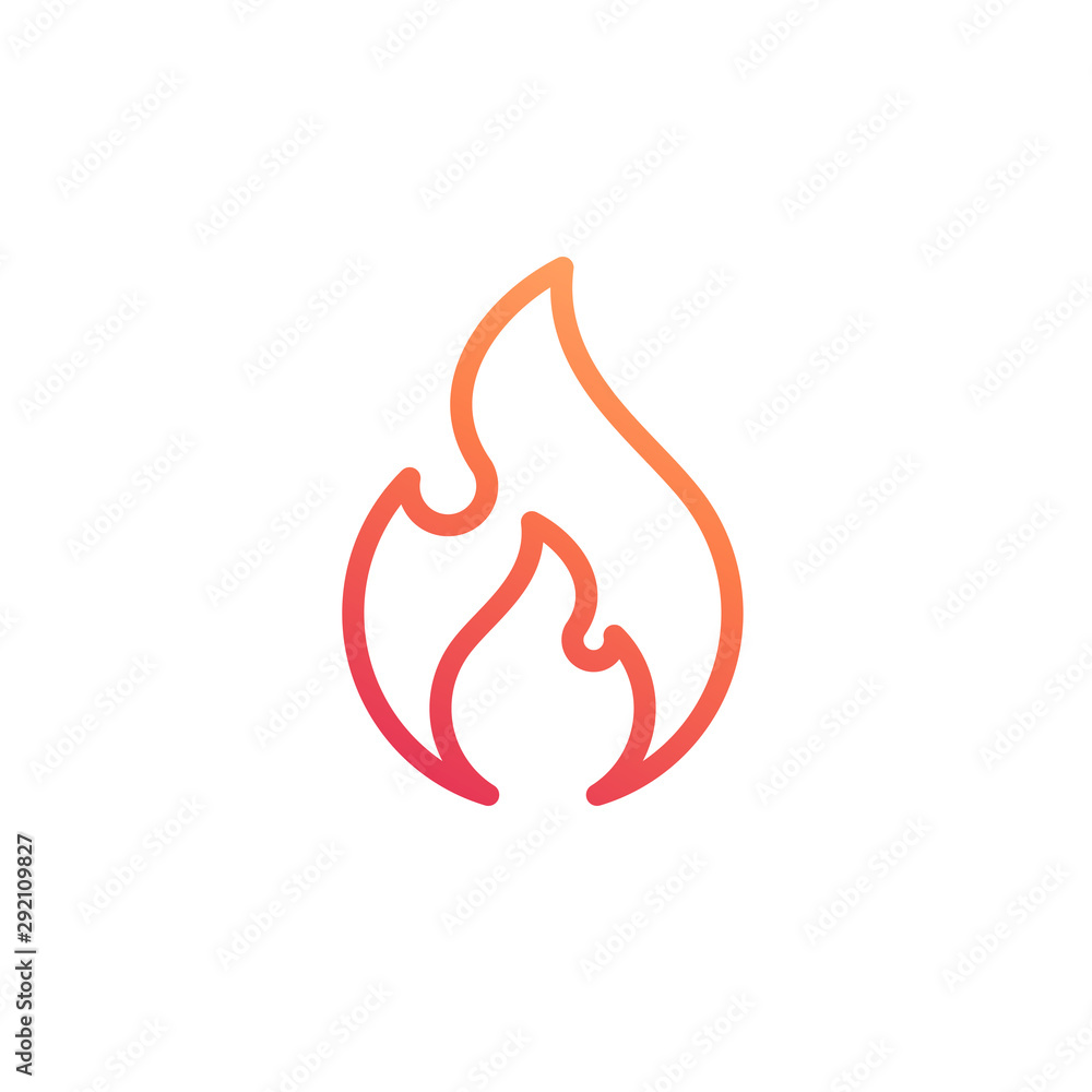 Fire flame line vector icon. Fire flame line vector icon.