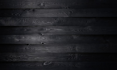 Black wooden background, old wooden planks texture