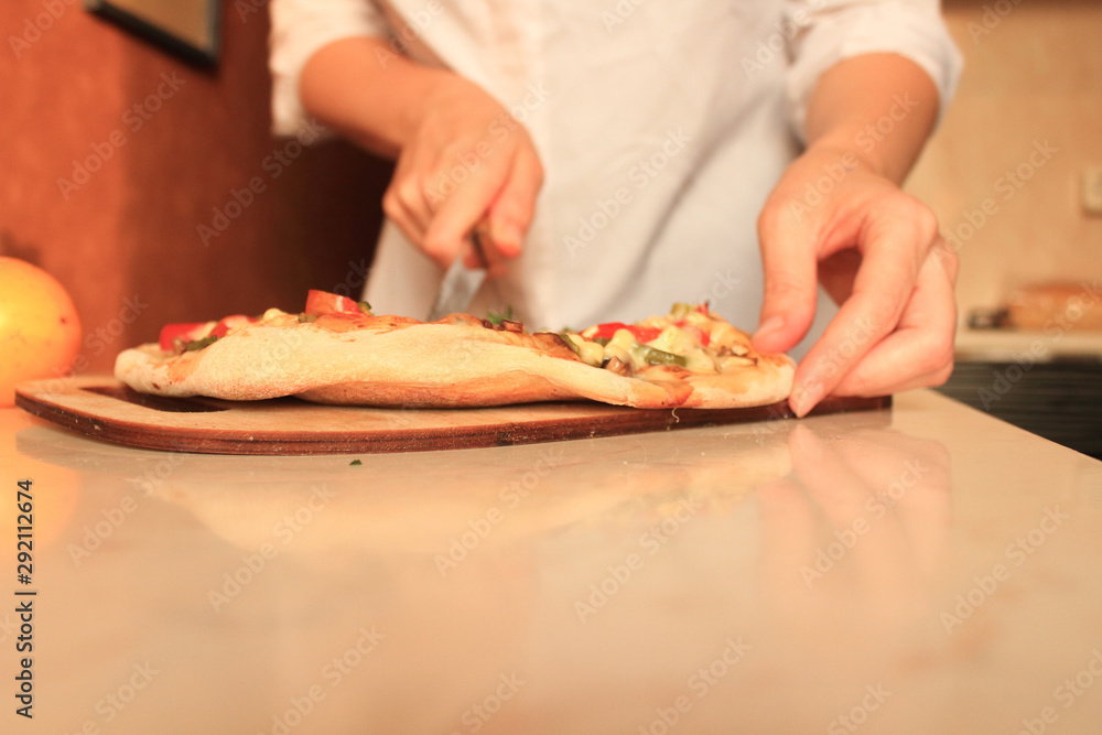 chef prepares pizza at home chef prepares pizza at home