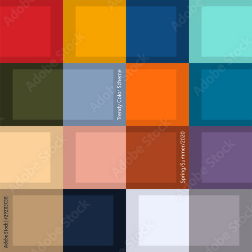 Trendy color palette for spring and summer season of 2020