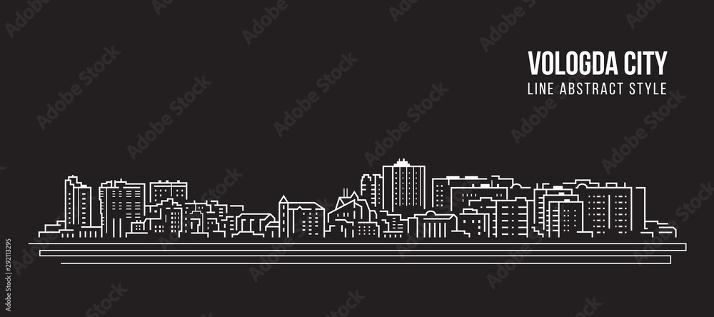Cityscape Building Line art Vector Illustration design - Vologda city