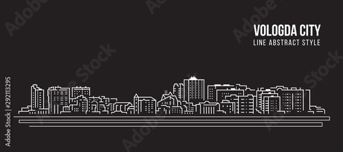 Cityscape Building Line art Vector Illustration design - Vologda city