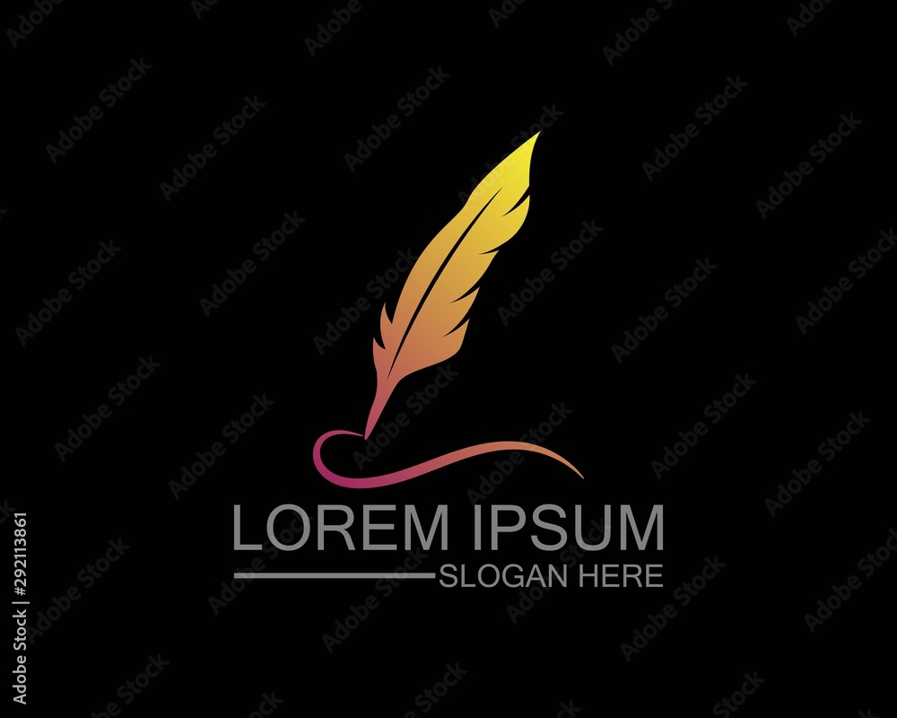 Feather logo template vector illustration icon Feather logo template vector illustration icon