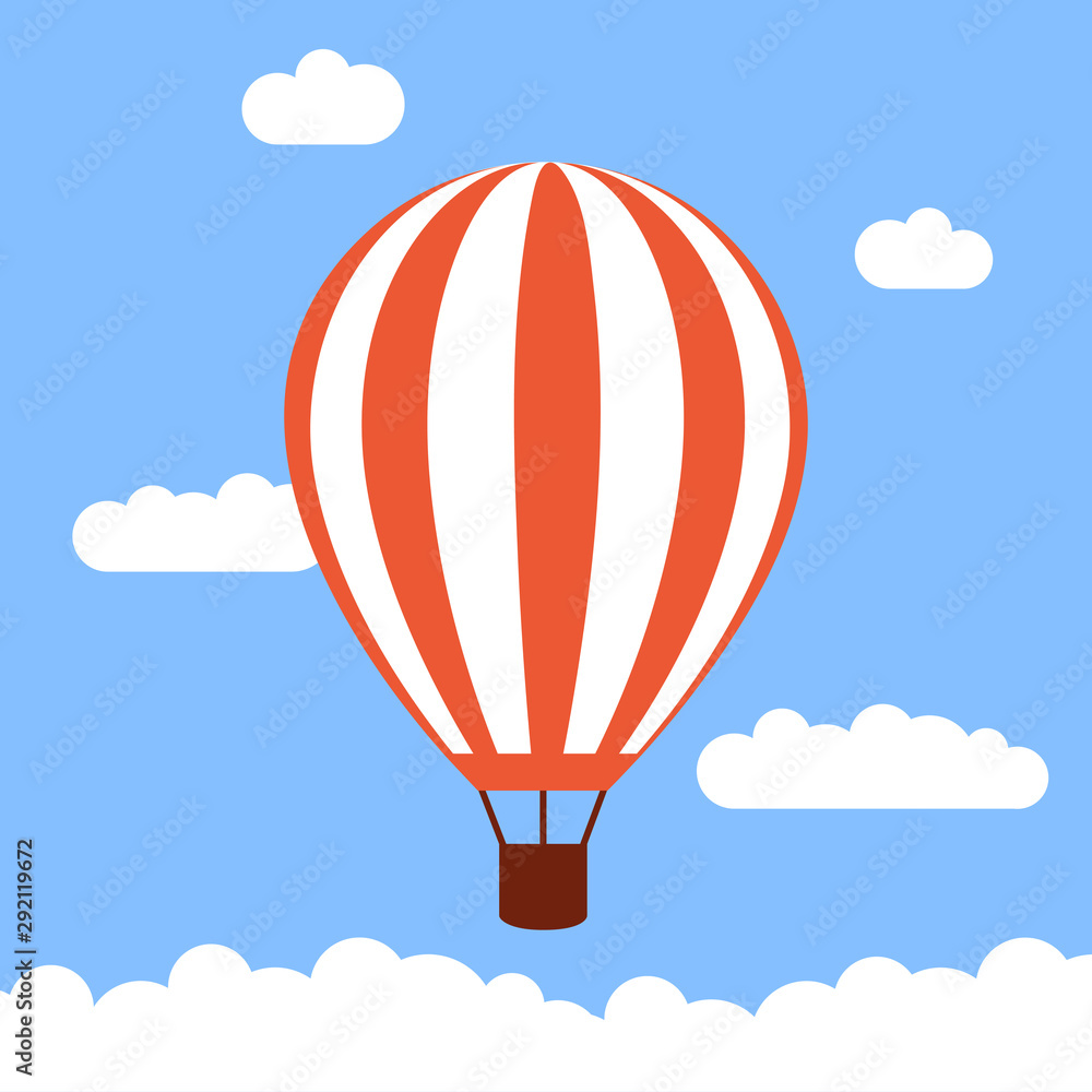 Fototapeta premium Illustration of the hot air balloon in the sky.
