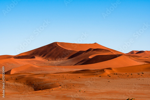 Beautiful landscape of orange sand dune desert at Namib desert in Namib-Naukluft national park Sossusvlei in Namibia.