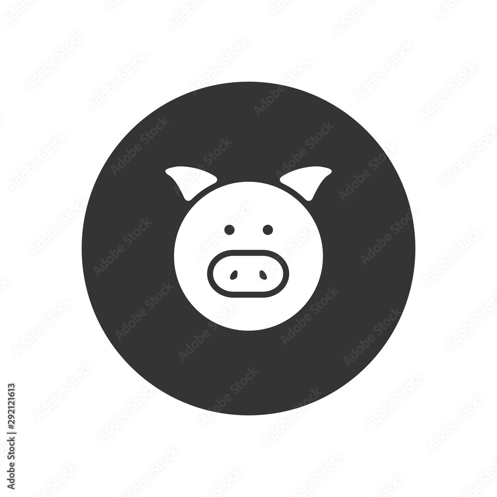 Pig portrait vector icon in modern style for web site and mobile app Pig portrait vector icon in modern style for web site and mobile app