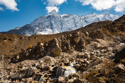 Waterfall and Mountain, Manaslu photo