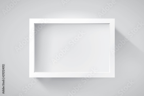 Realistic empty frame on light background, border for your creative project, mockup for you project. Vector design