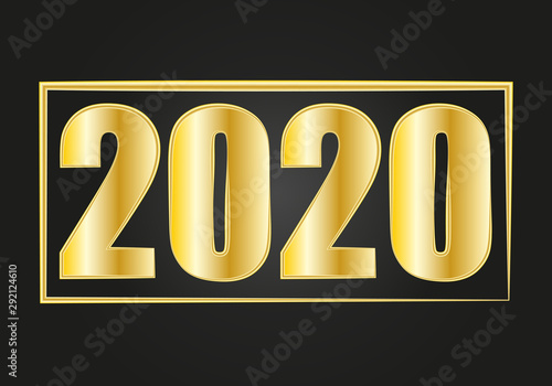 Año 2020 sobre fondo negro.