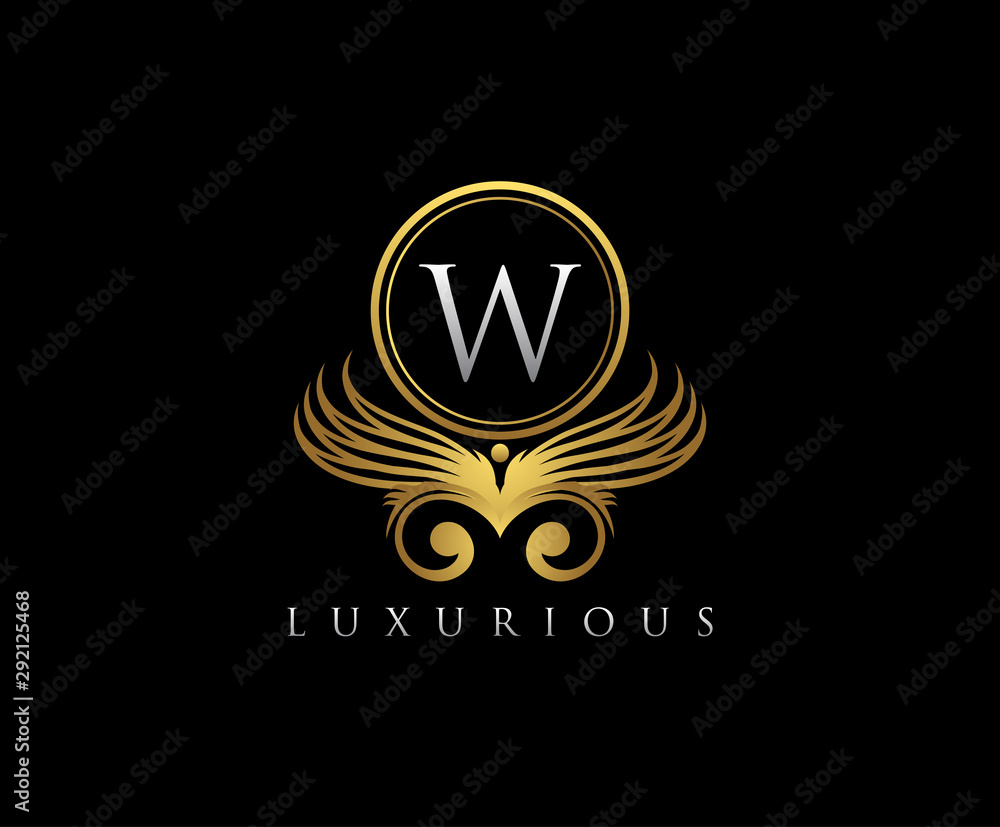 Gold Luxury Boutique W Letter logo Gold Luxury Boutique W Letter logo