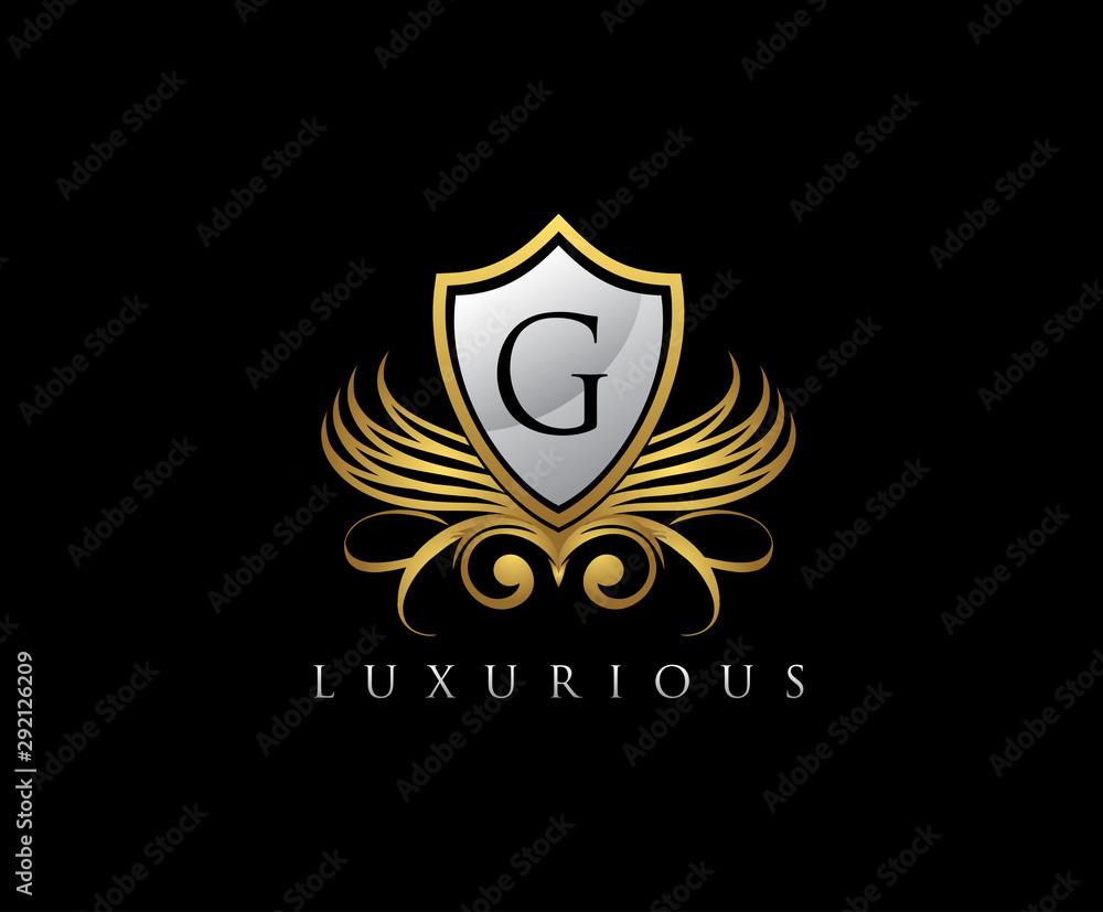 Luxury Gold Shield G Letter Logo Icon. Luxury Gold Shield G Letter Logo Icon.