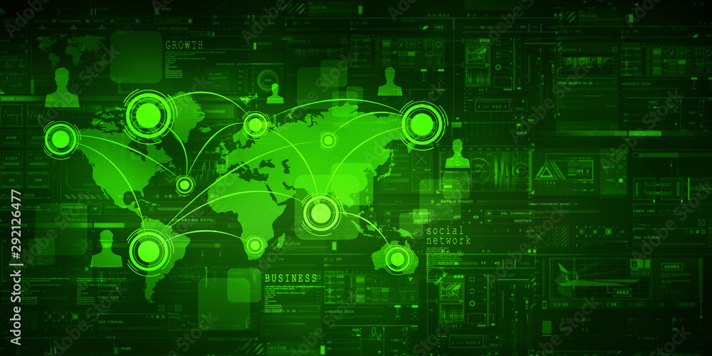 2d illustration Business Network 2d illustration Business Network