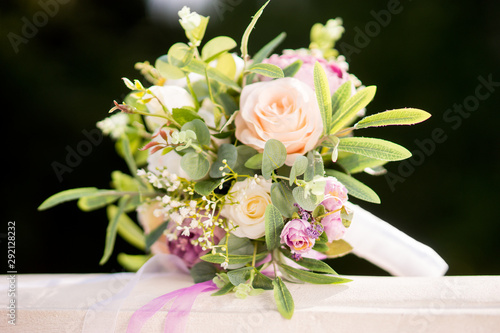 Beautiful bridal bouquet. Natural light shot in sunny day.