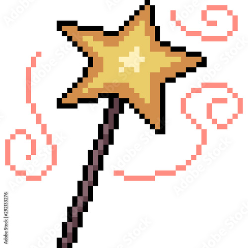 vector pixel art magic wand