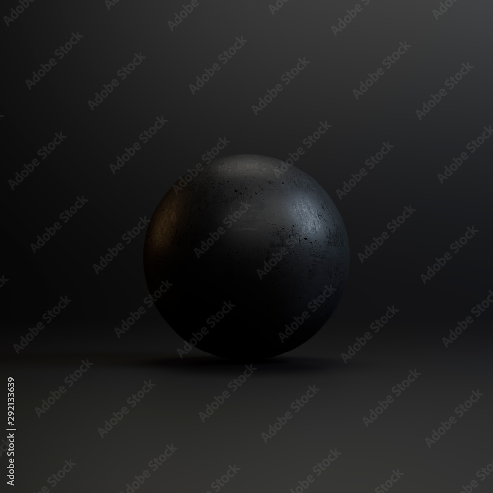 Black stone on a black background in the studio with texture Black stone on a black background in the studio with texture
